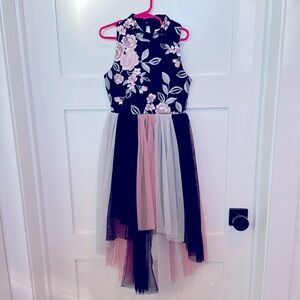 Girls Speechless Kids black and lavender dress, size 7.